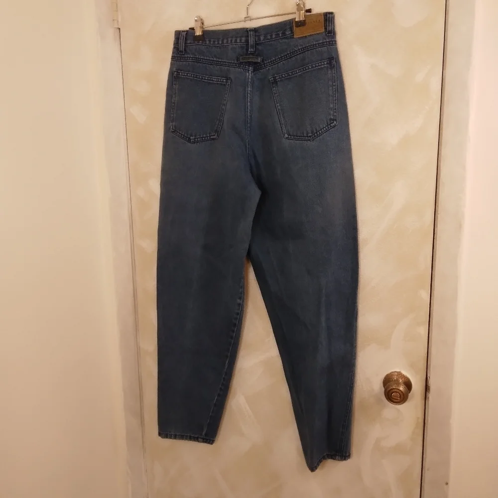 Vintage Brittania High Waisted Pleated Tapered Leg Mom Jeans Size 12